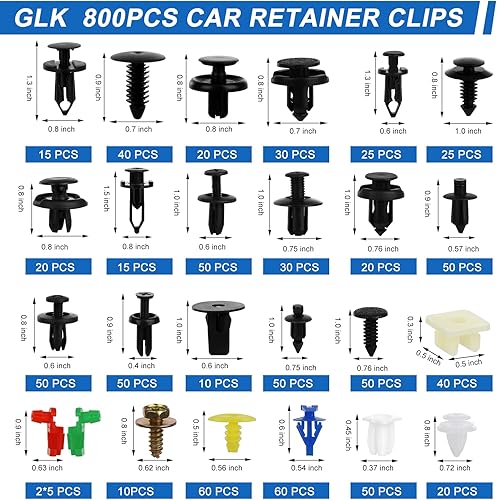 Miniatura 2 de 835 PCS Car Push Retainer Clips and Plastic Fasteners Kit - 24 Sizes Nylon Bumper Fender Clips Plastic Rivets with Fasteners Removal Tool for Toyota