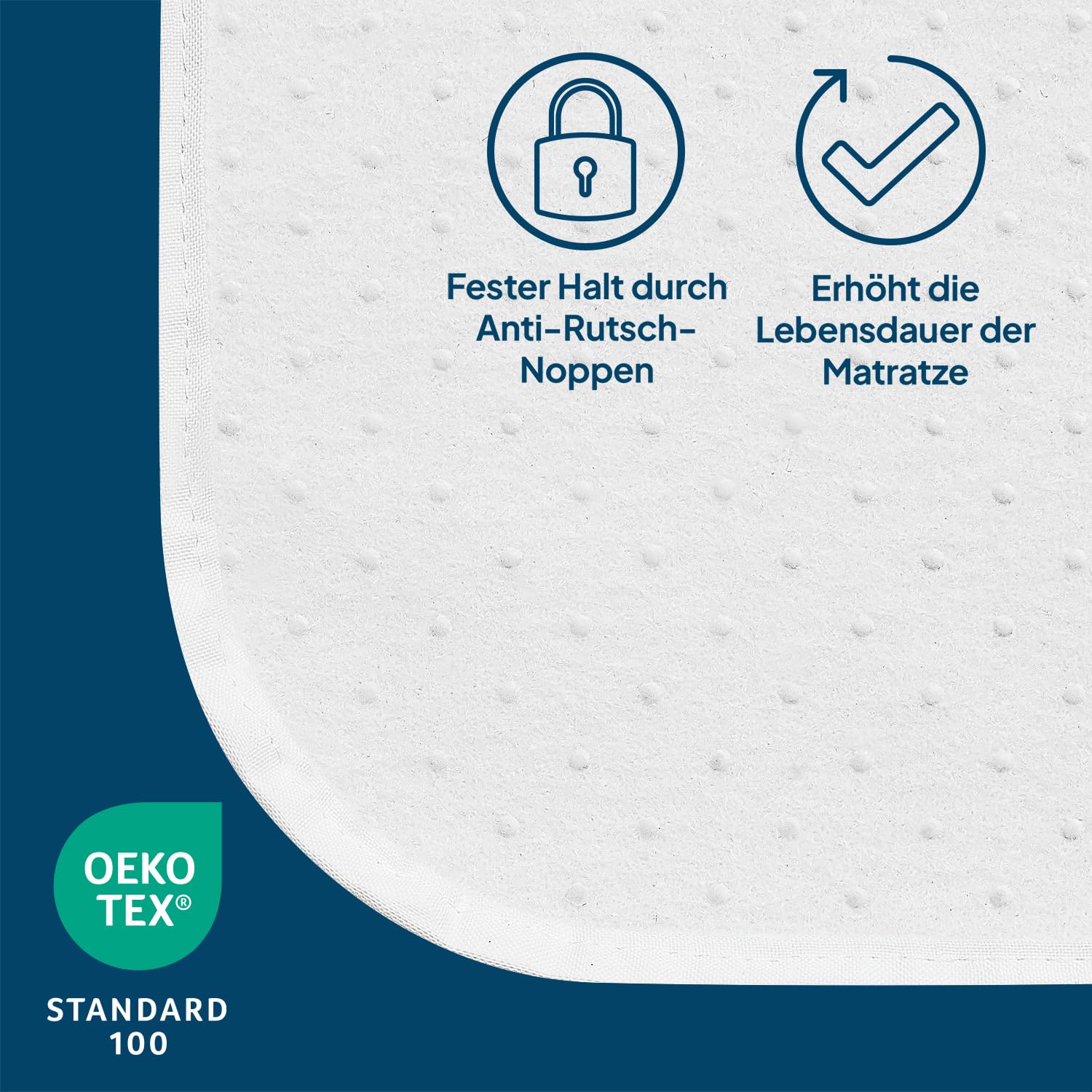 Blumtal® Protege sommier 160x200 haute qualité - Sous matelas certifié OEKO-TEX lavable en machine - Sous matelas anti condensation avec couche antidérapante - Isolateur de sommier 160x200 anti-glisse
