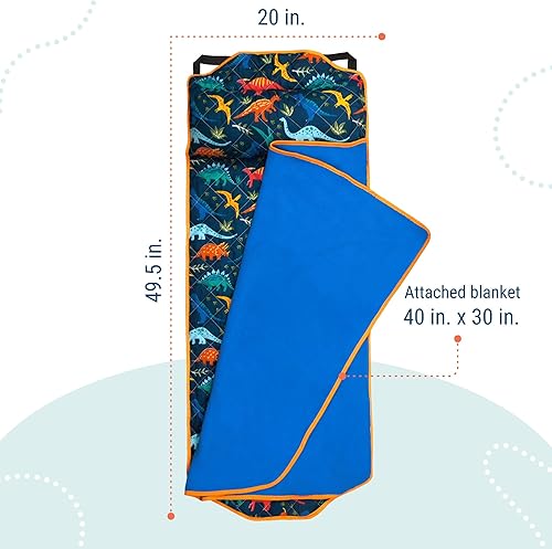 Miniatura 5 de Wildkin Tapete acolchado moderno de microfibra para siesta con almohada reutilizable para niños y niñas, ideal para dormir en primaria, materiales