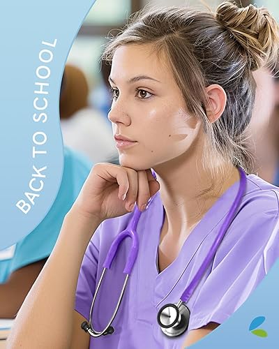 Miniatura 2 de FriCARE Estetoscopios morados para enfermeras, kit clásico de estetoscopio de doble cabeza, suministros médicos, RN, LPN, LVN, estudiantes de