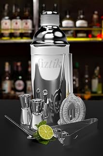 Bartender Kit – 5-Piece Stainless Steel Cocktail Shaker Set for Home & Bar – Drink Mixing Set with Accessories