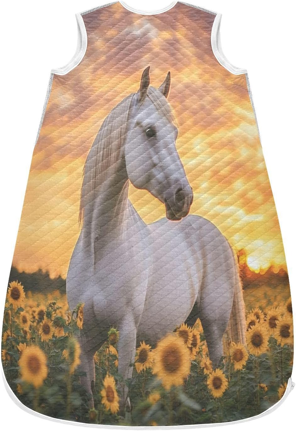 Kigai Horse Sunflowers Baby Sleep Sack Wearable Blanket Sleeping Bag 2-Way Zipper Soft Swaddle Transition Sack