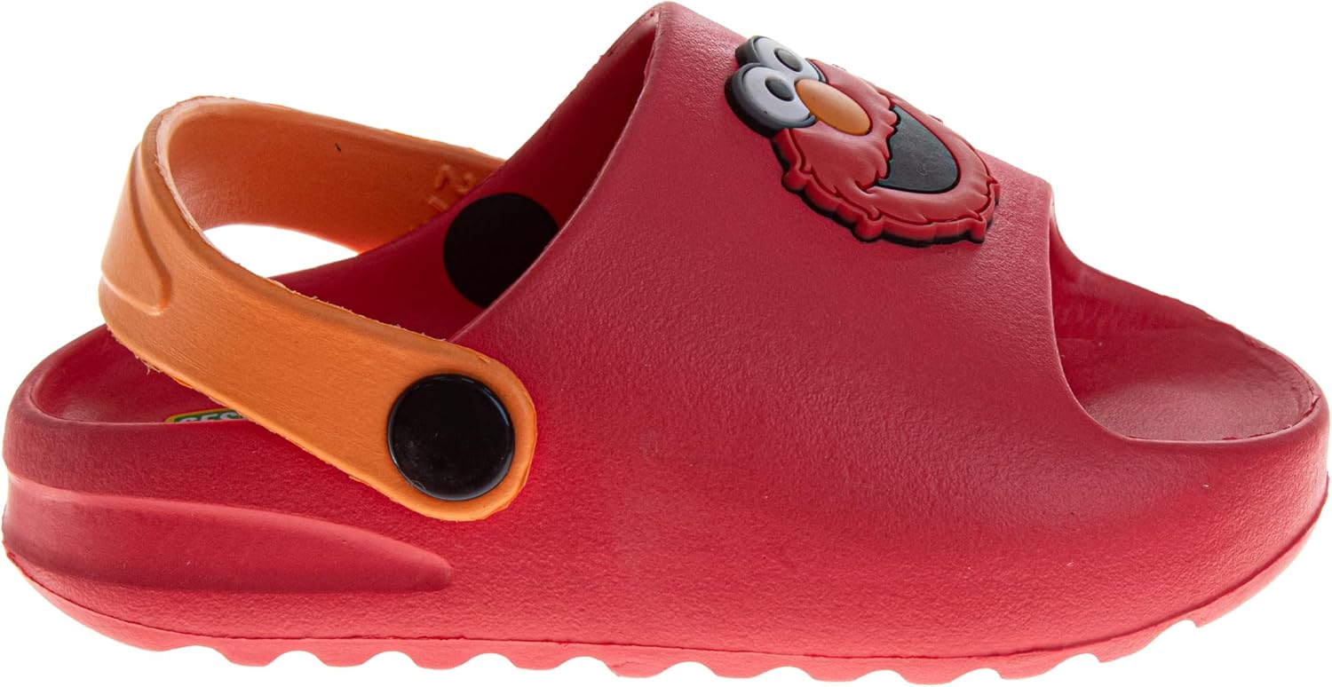 Sesame Street Clog Sandals with Backstrap - Open Toe Slides for Kids Girls and Boys - Sesame Sandal Slip-On Clogs Water Resistant (Sizes: 3-4 Infant / 5-10 Toddler / 11-12 Little Kid)