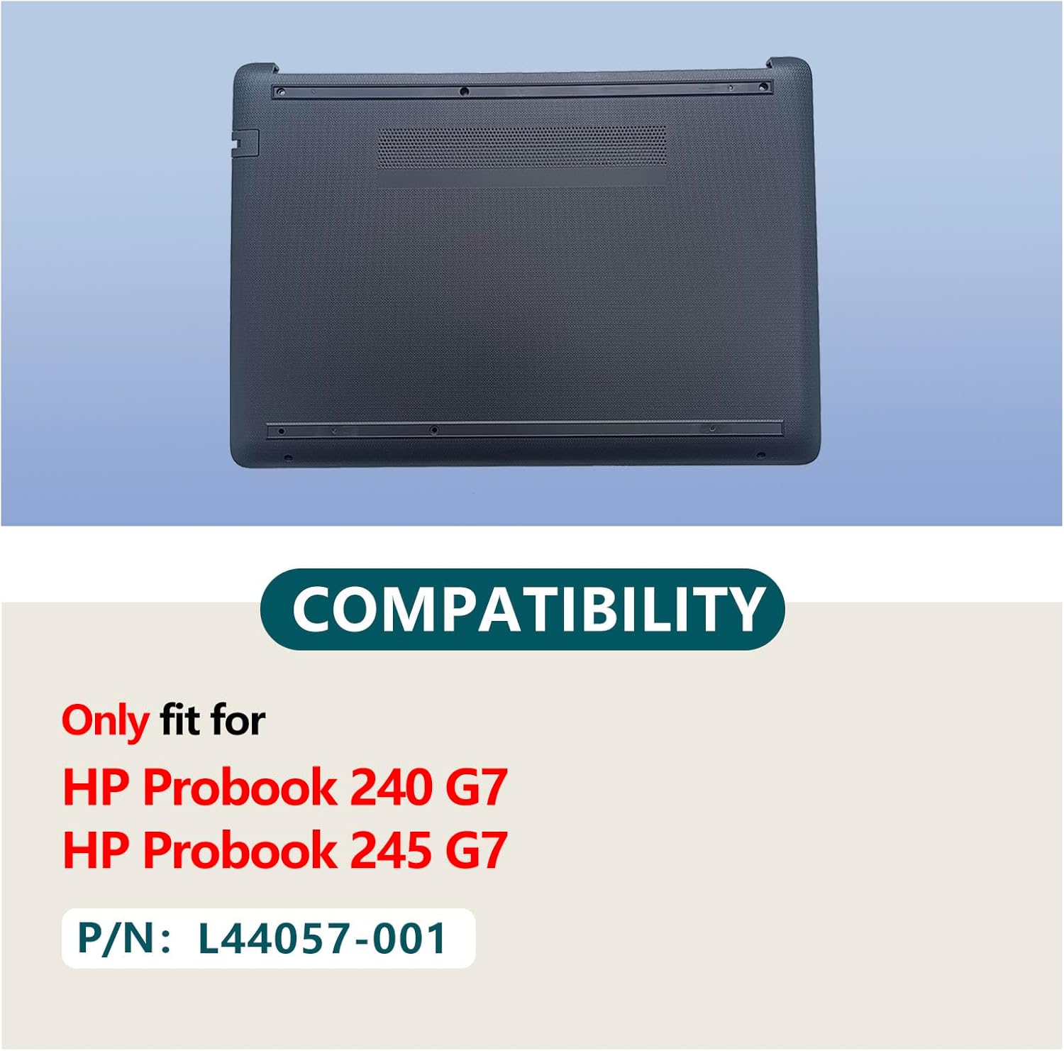 Laptop Lower Case Bottom Case Assembly Part Replacement for HP Probook 240 G7 245 G7 Lower Cover L44057-001