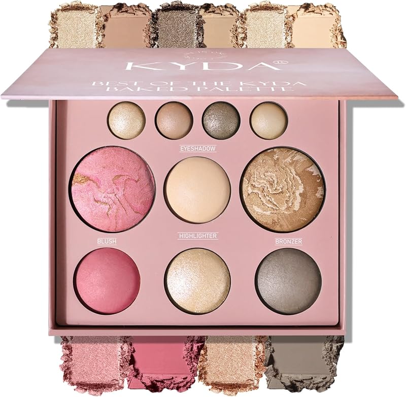 Best Of The Baked Makeup Palette for Older Women, 10 Colors Full Size | High Pigmented,2 Bronzer,2 Blush,2 Highlighters,4 Eyeshadow, for Mature Skin,Travel-Friendly