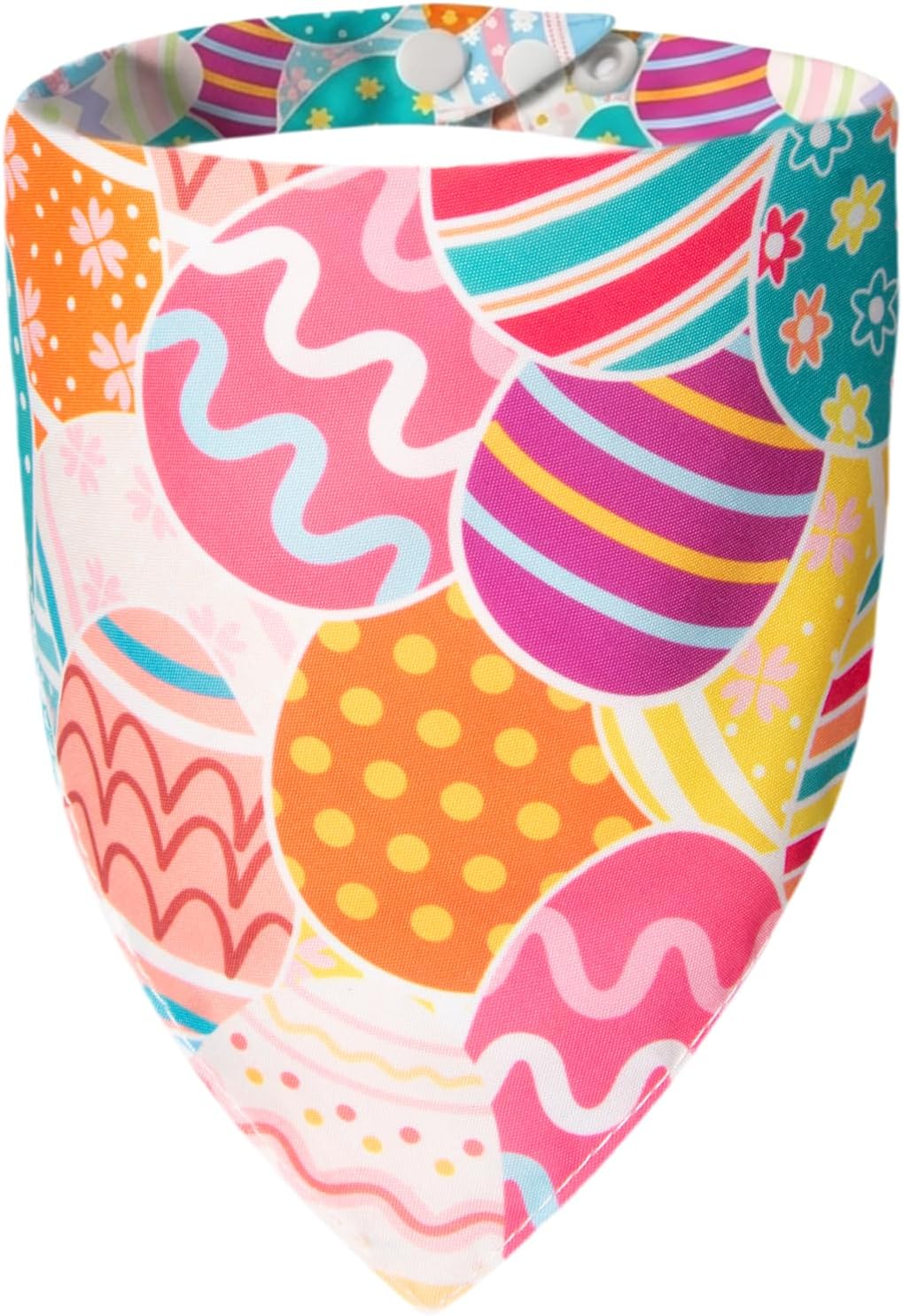 Easter Dog Bandana Colorful Eggs - Pet Scarf with Adjustable Snap Button Cute Holiday Costumes, Small to Medium Breeds (5-30lbs)