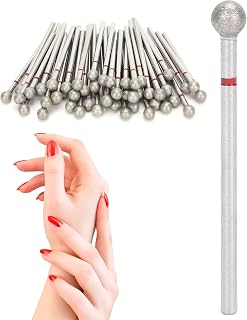 50pcs Nail Drill Bits - Spherical Nail Polishing Head Emery Nail Grinding Bits for Dead Skin Removal Nail Sanding Head Nail Polisher Accessory for Nail Salon and Home Use(03)