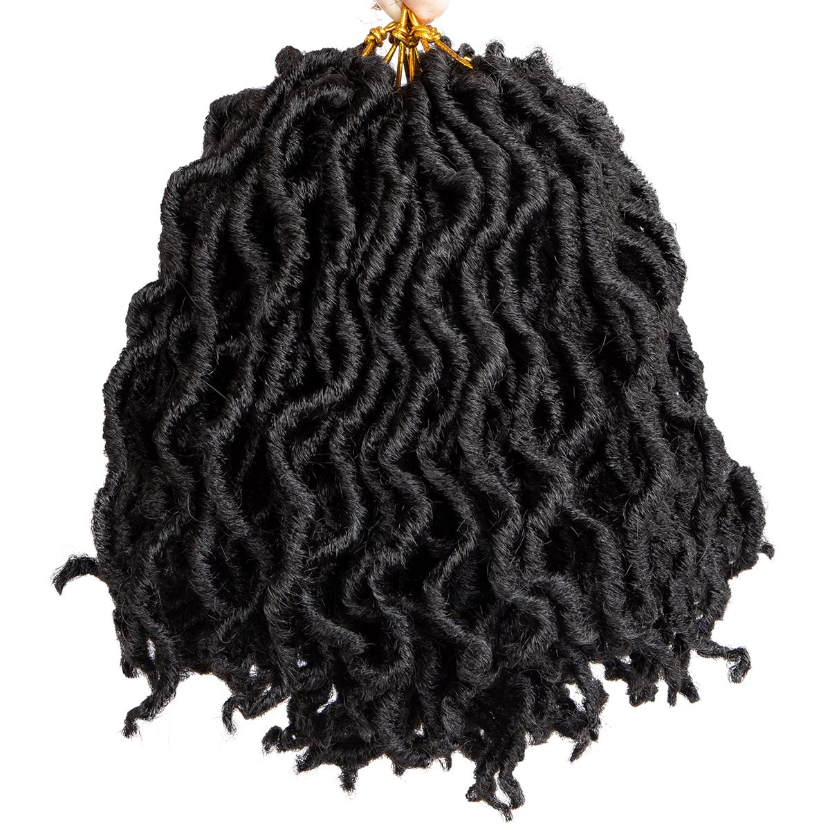 Moli Moli 144 Strands 7 Inch Grey Curly Locs Crochet Hair Short Goddess Faux Locs For Women (Tgray)