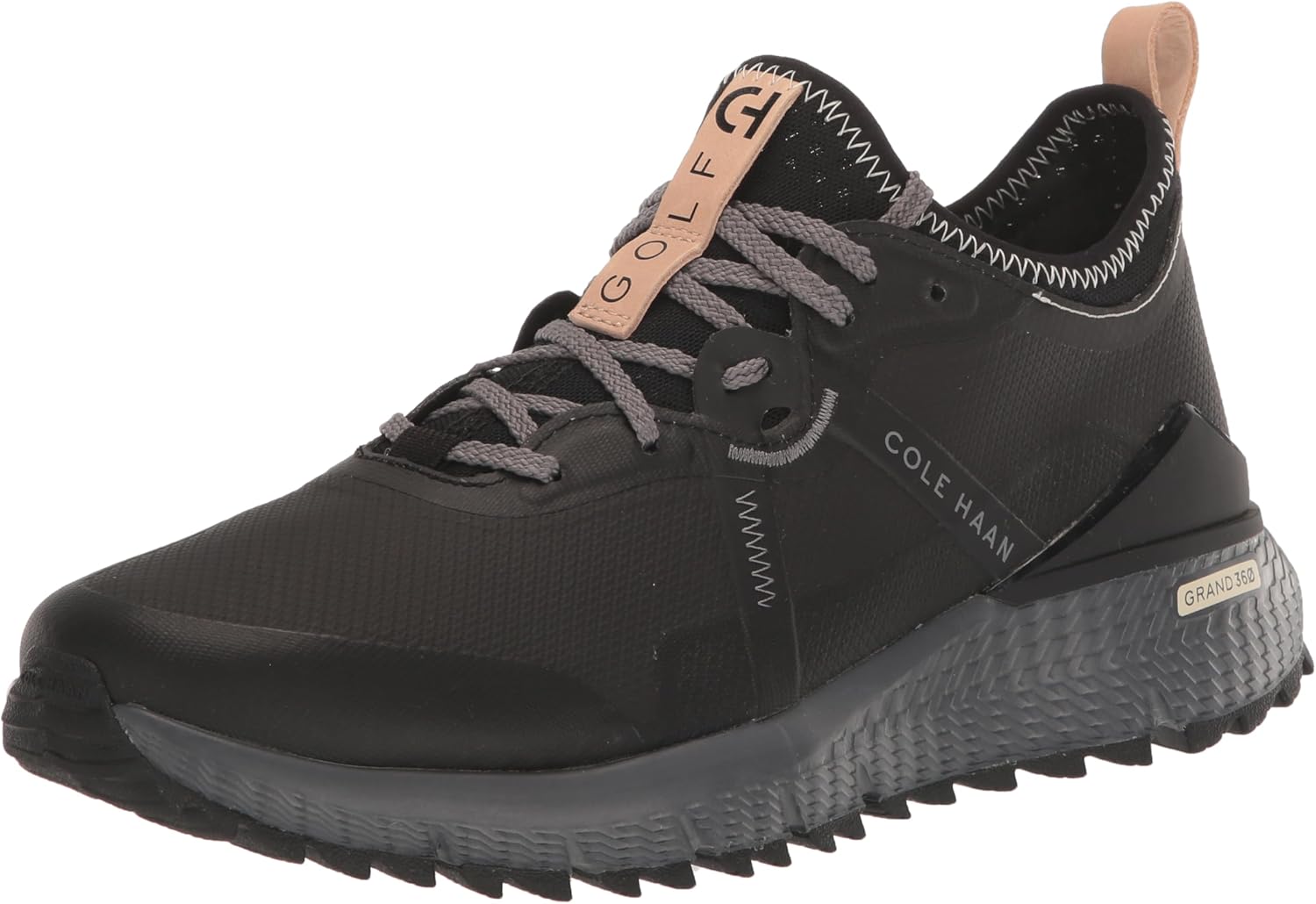 Cole Haan Men's ZG Overtake Golf WR Sneaker, Black/Quiet Shade, 10.5