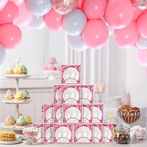 Miniatura 10 de AIXIANG Paquete de 24 jabones hechos a mano Pink Pitter Patter, regalos de baby shower envueltos individualmente con caja de regalo, pies de bebé