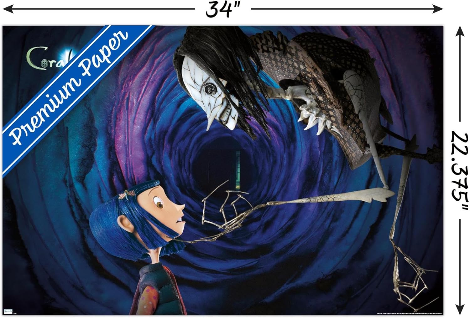 Coraline - Coraline And The Beldam Wall Poster, 34L" x 22.4W", Premium Unframed Version