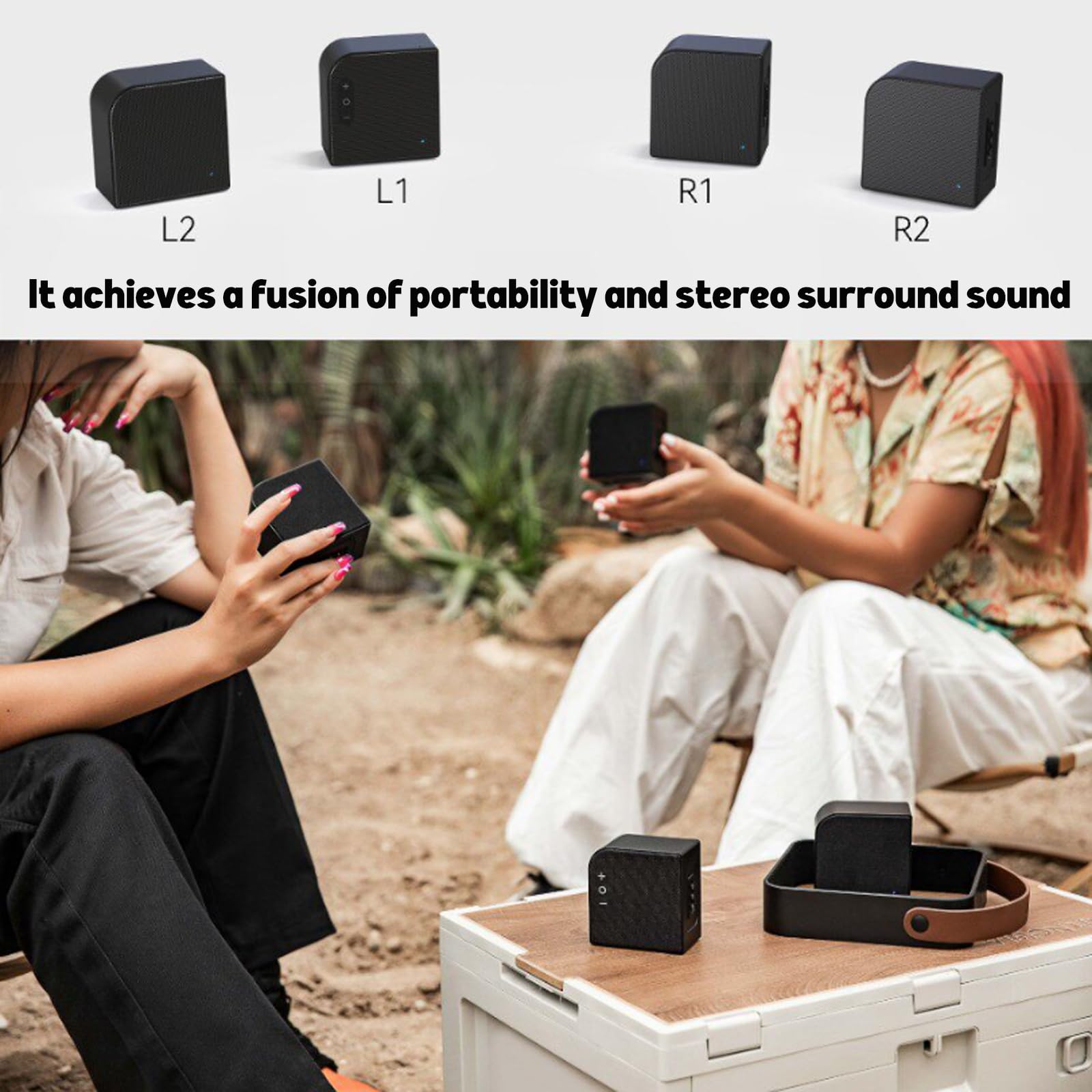 Altavoz Bluetooth inalámbrico, estéreo modular con 4 controladores de 6 W, rango de conexión de 20 m, instalación magnética, diseño portátil para el hogar, viajes y fiestas