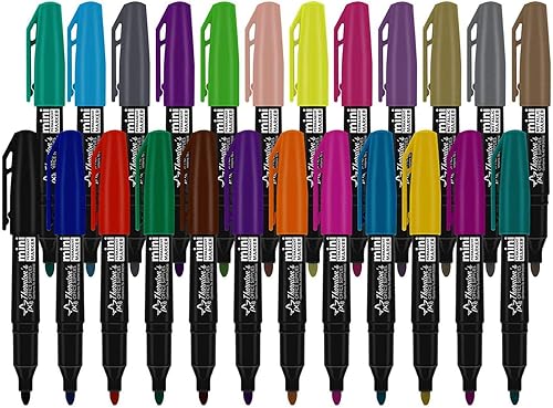 Miniatura 2 de Thornton's Office Supplies Mini marcadores permanentes que funcionan en plástico, madera, piedra, metal y vidrio para niños y adultos, garabatos