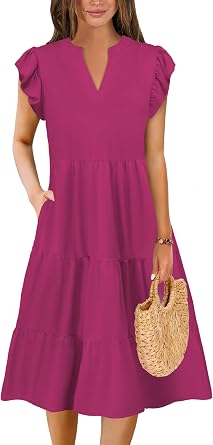 Summer Dresses for Women 2026 Elegant Classy Casual Plus Size Spring Midi Fashion Dress S-XXL