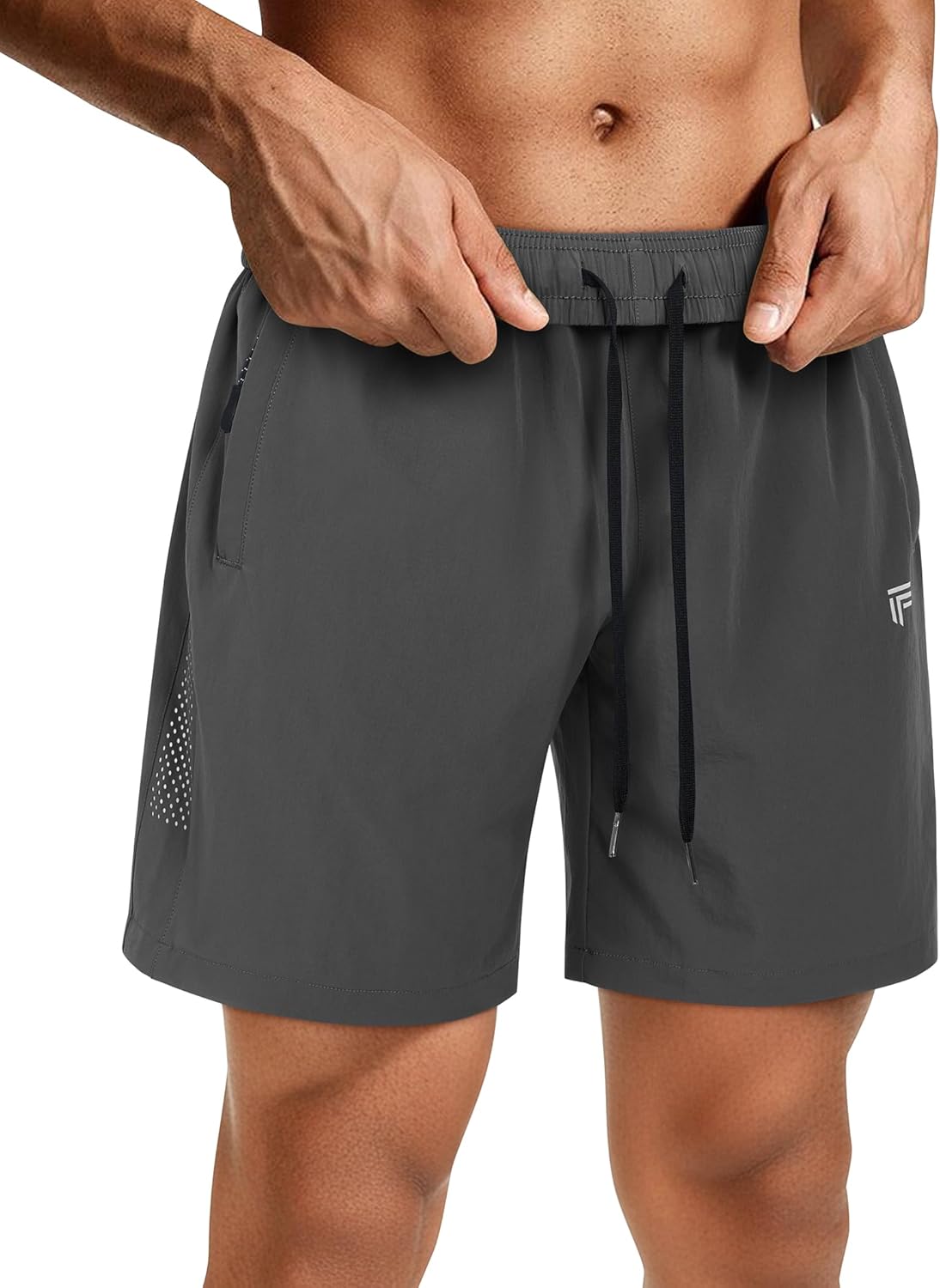 Men's Athletic Running Shorts with Zipper Pockets Quick Dry Drawstring 7" Gym Shorts for Basketball Workout Jogging - Image 4