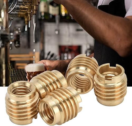 Miniatura 5 de 5 piezas de latón de doble rosca, acoplador de barril de cerveza, mango de grifo de cerveza, mango de grifo de cerveza, tuercas de instalación