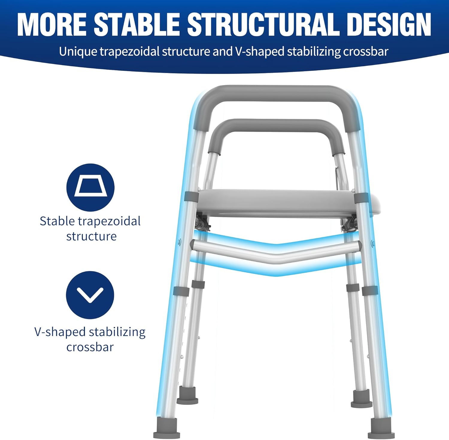 Raised Toilet Seat with Handles, Height and Width Adjustable FSA/HSA Eligible Toilet Seat Risers for Seniors 400lb Cozy Padded Raised Toilet Seat for Elderly, Handicap and Disabled Silver