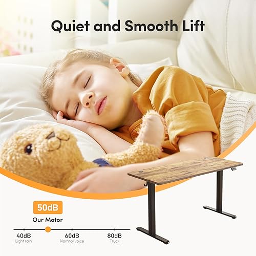 Miniatura 5 de FAMISKY Escritorio eléctrico de pie, escritorio de altura ajustable de 40 x 24 pulgadas, estación de trabajo ergonómica para oficina en casa con