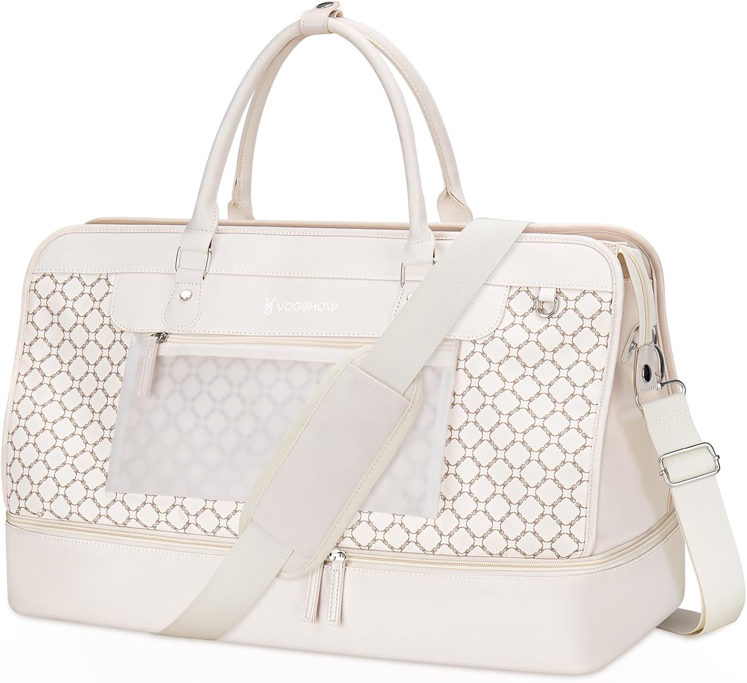 Vogshow Weekender Bag for Women with Toiletry Bag, 40L Travel Duffle Bags Carry On Overnight Bags with Shoe Compartment