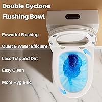 Vista 6 de WinZo Inodoro pequeño de una sola pieza de 23" de profundidad, diseño moderno y compacto, corto, con botón negro mate para baño pequeño, mini