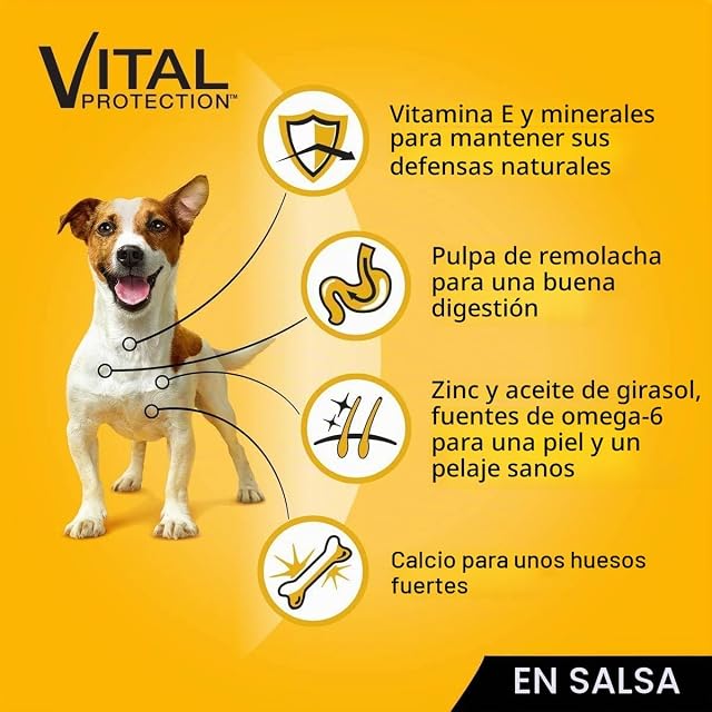 Foto 2 de 6 de Pedigree Vital Protection - Sachets fraîcheur pour Chien Adulte aux 4 saveurs en Sauce, 48 sachets repas…