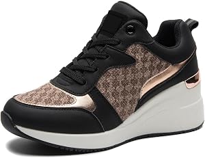 ANJOUFEMME High Heel Wedge Sneakers for Women
