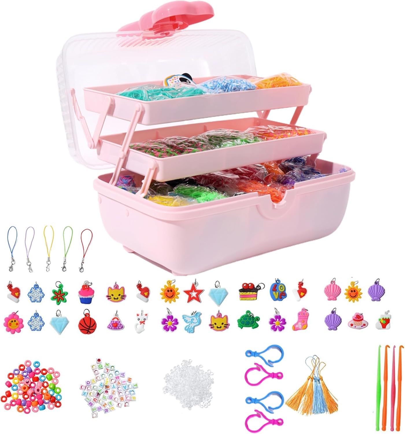 JYBNB 16000+Rubber Band Bracelet Kit, 30 Colors Rubber Bands Refill Loom Set, Loom Bands Kit,Friendship Bracelet Creativity Birthday Gift