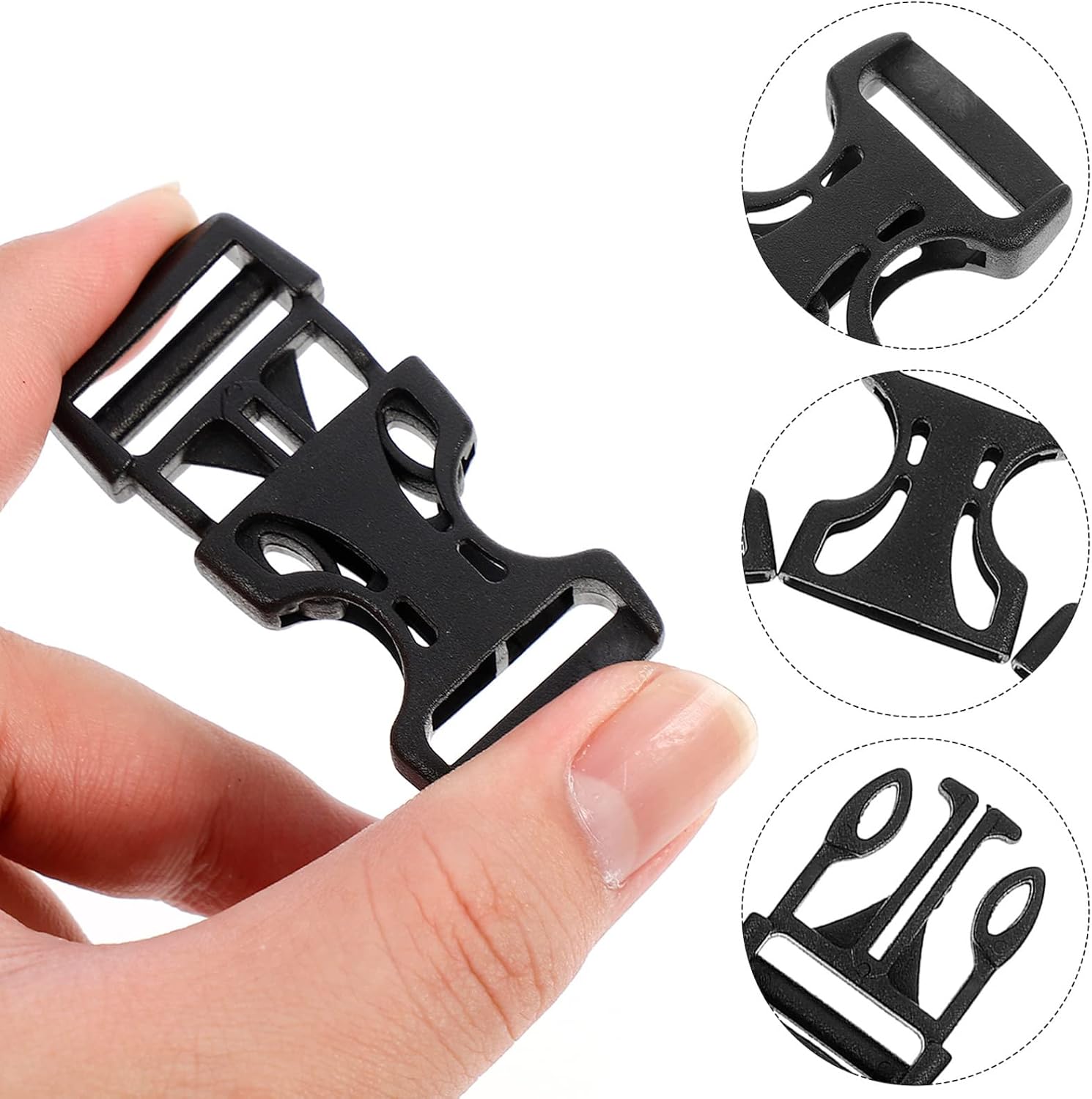 Gadpiparty 100pcs POM Side Release Buckles for Luggage Straps Quick Release Strap Buckles Compatible 2cm Wide Woven Bands for Travel Backpacks and Auto Seat Cushions