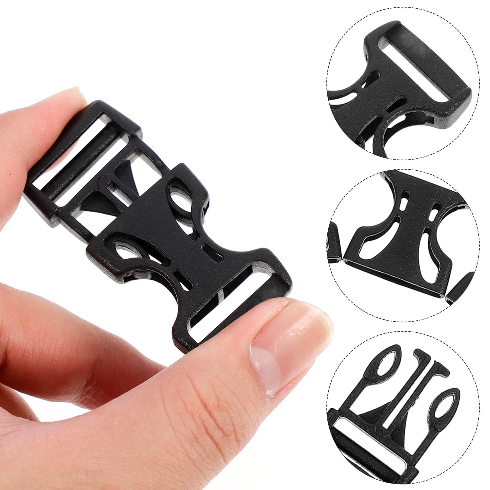 Gogogmee 100Stücke Premium Schnallen für Gepäck und Rucksäcke Schnelle Seitenverriegelung Pom Material Passend für Breites Gurtband für DIY Projekte und Reparaturen