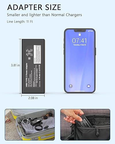 Miniatura 4 de Cargador universal USB C de 45 W compatible con HP Chromebook X360 14-ca051wm 14-ca052wm 14-ca091wm 14-ca0061dx cable adaptador de fuente de