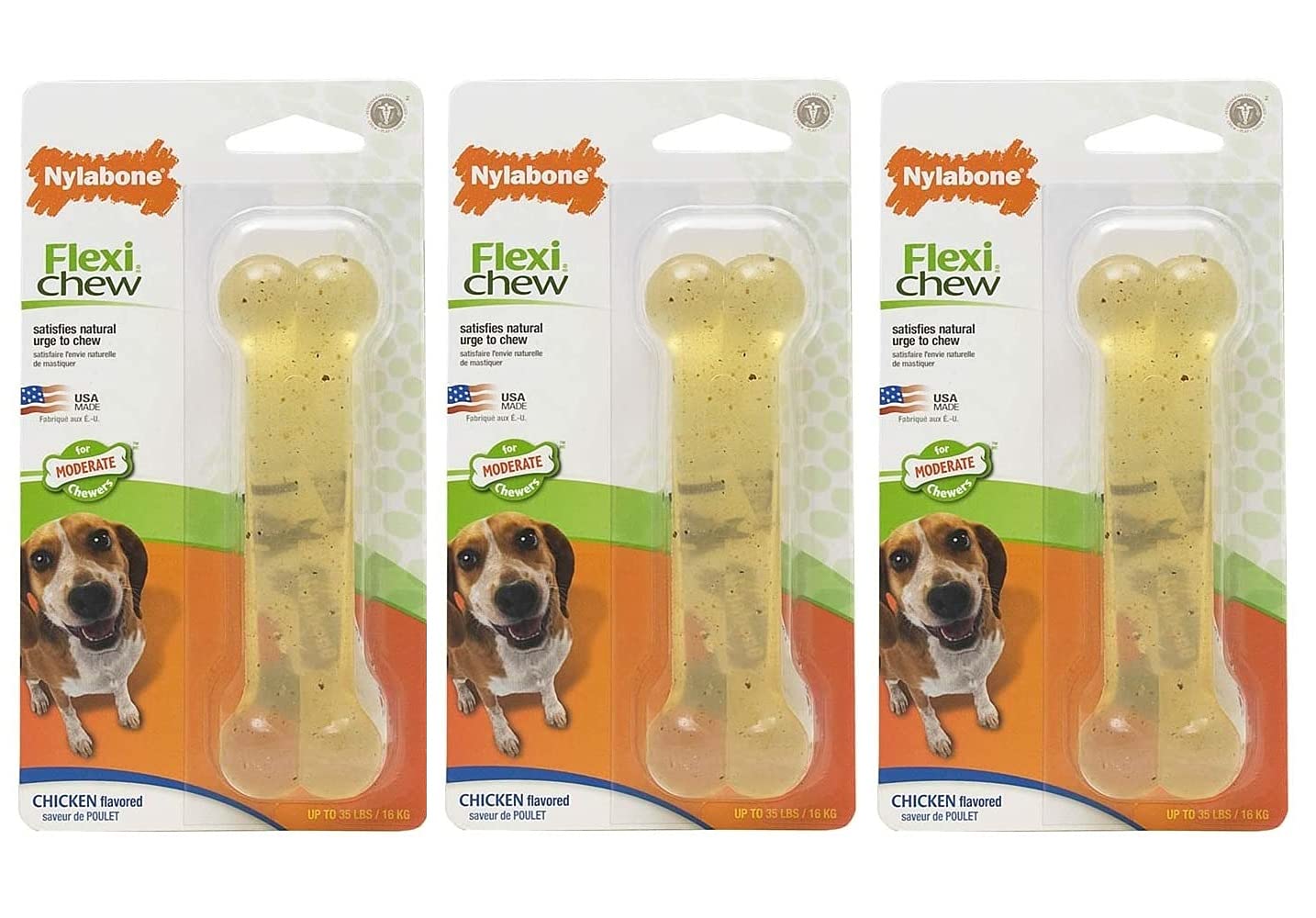 Nylabone Flexichew Pollo Blister Card Lupo, Giocattolo Cane per Cane