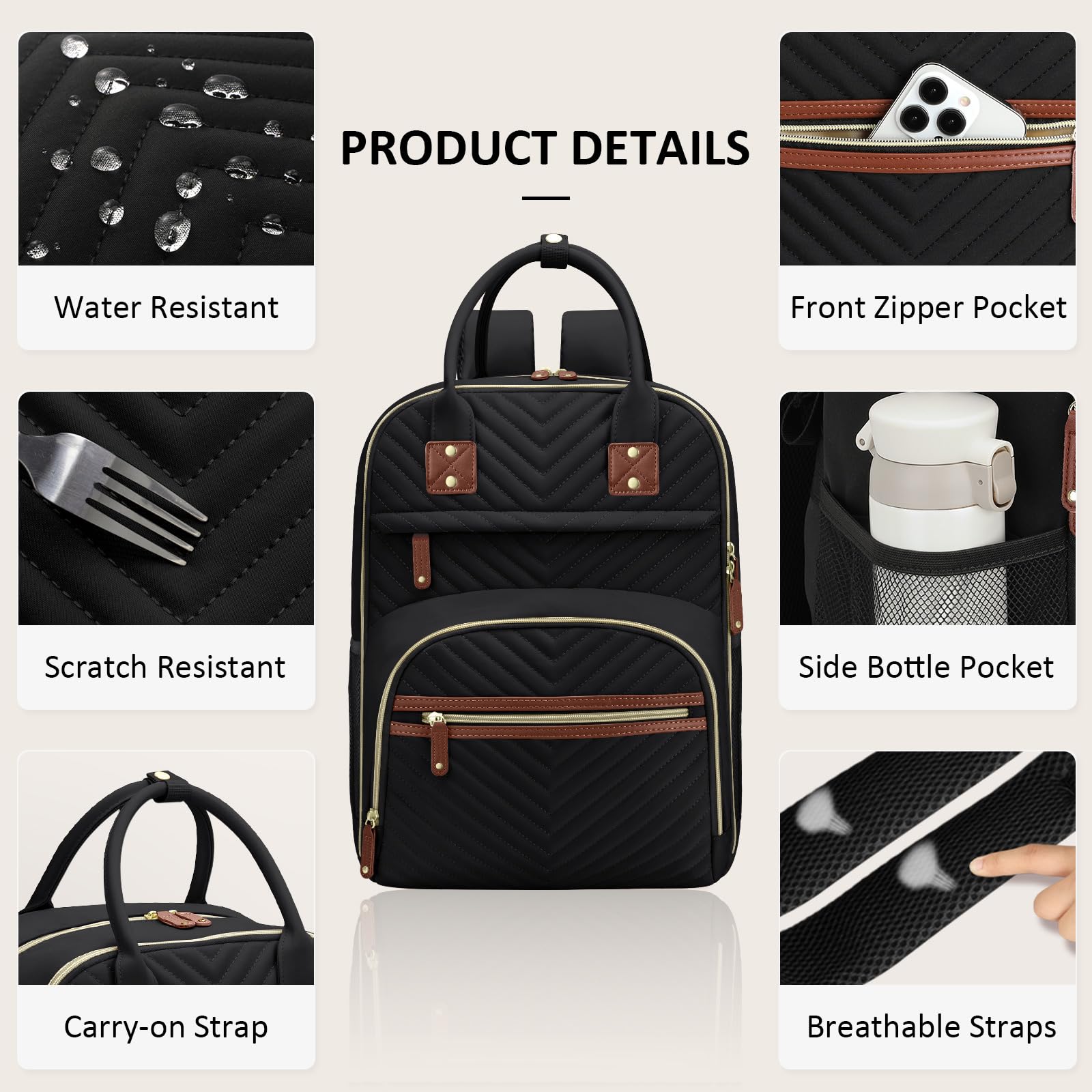 Bolsa de pañales para mujer, gran capacidad, bolsa de bebé con bolsillos aislados, bolsas de pañales multifuncionales