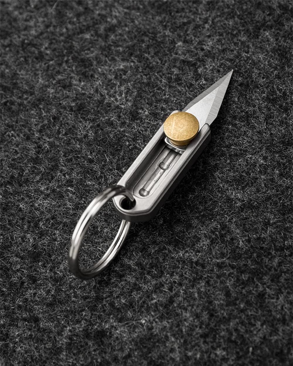 Ultra Small Titanium Utility Knife, EDC Tiny Knife Box/Package Opener with Stainless Steel Blade,Ultra Lightweight and Quality