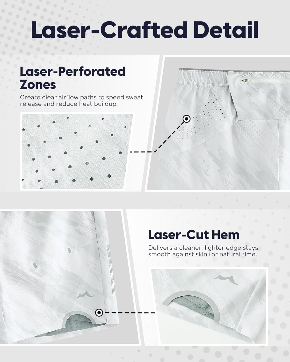 maamgic Men’s Running Shorts 7" 2 in 1 Compression Liner 4-Way Stretch Quick Dry Laser Perforated Gym Workout Athletic Shorts