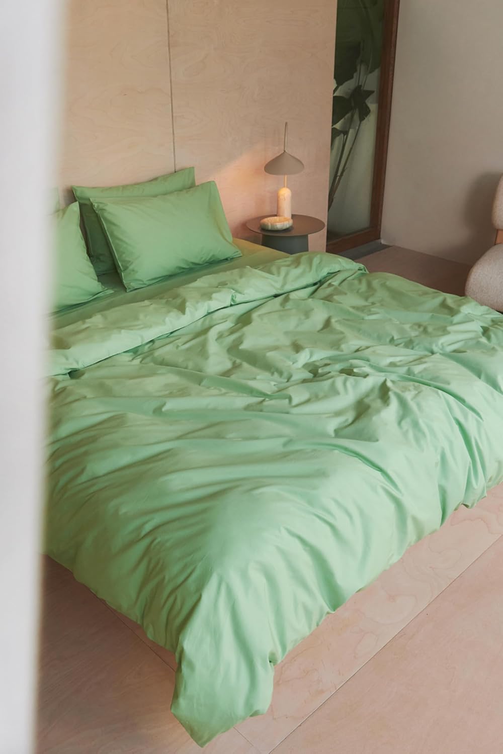 Bed Threads - Cotton Duvet Cover - Organic Cotton Percale - 200TC - Luxury Organic Duvet Cover - Breathable & Ultra-Crisp - with Button Closure - Machine Washable - Twin/Twin XL - Apple