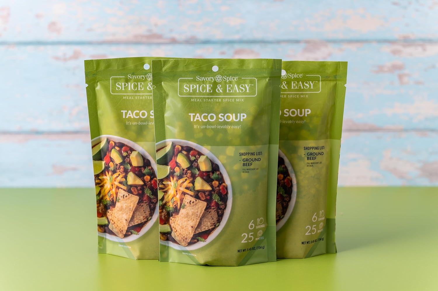 Savory Spice Taco Soup Spice & Easy (3-Pack, 16.35 oz) - Easy Taco Soup Mix & Meal Starter Kit with Corn & Black Beans - Quick One-Pot Dinner Ready in 30 Minutes