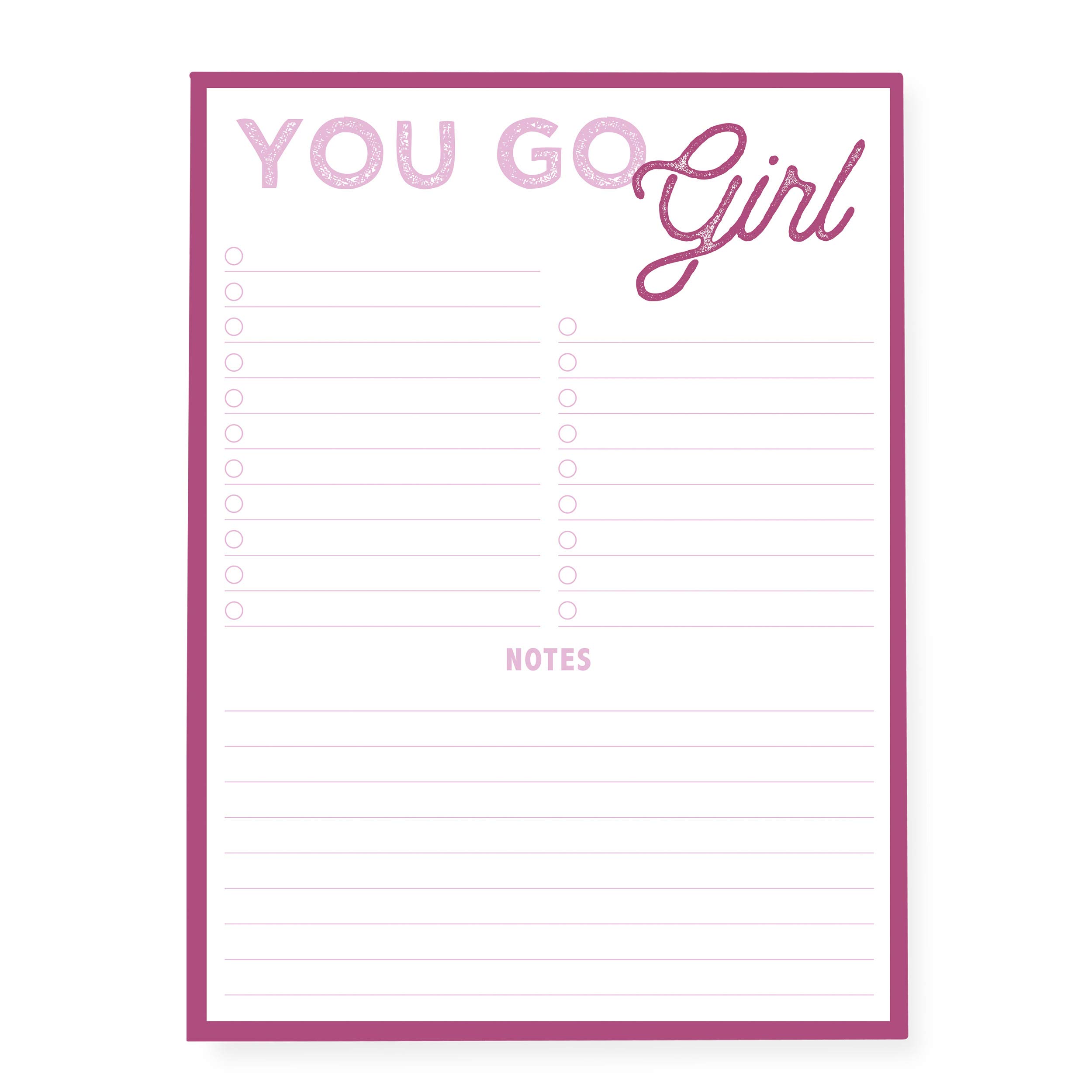 Graphique Large Notepad, Future is Female - 6" x 8", Cute Notepad with 150 Tear-Off Sheets, Features the Quote "You Go Girl" on Every Page - Perfect for Note Taking, List Making, and More
