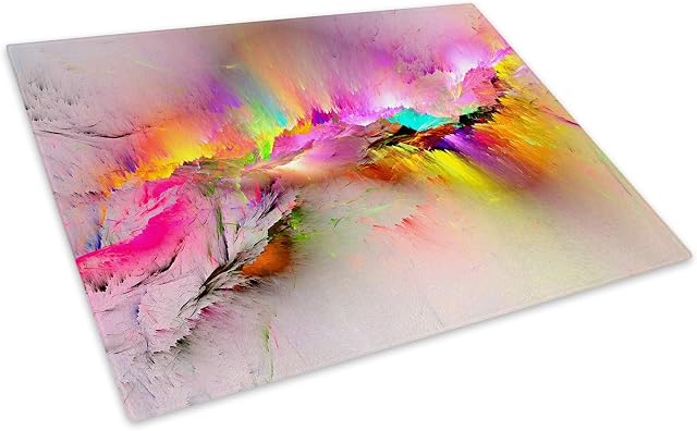 Retro Colourful Cool Glass Chopping Board Kitchen Worktop Saver Protector
