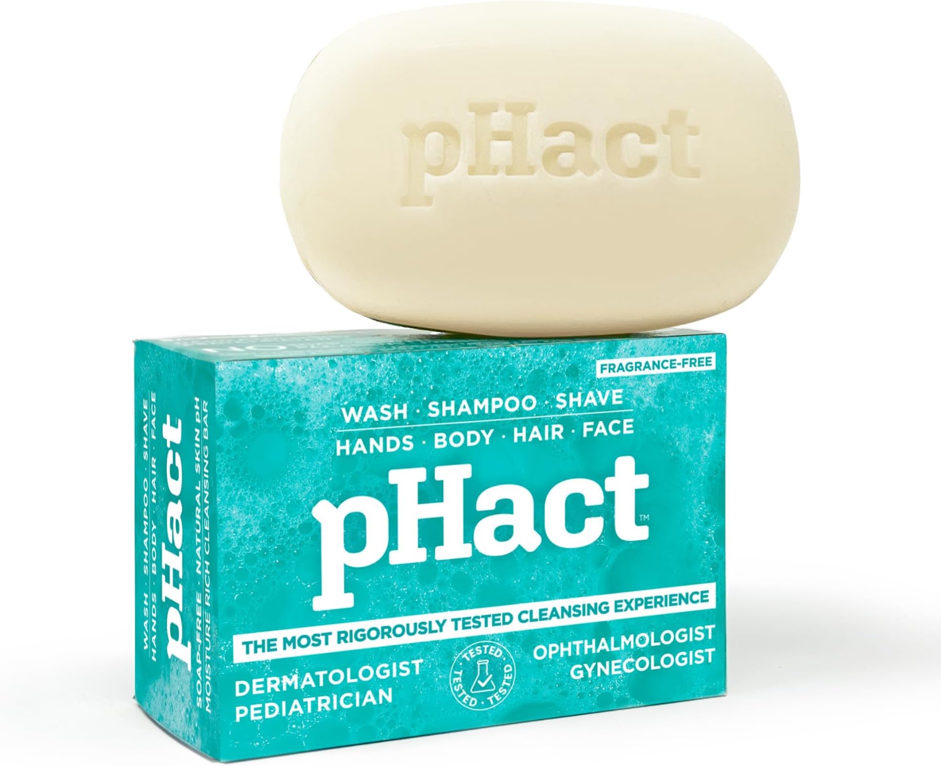 ANDREW LESSMAN pHact Moisture-Rich, Soap-Free Cleansing Bar. Natural Skin pH. Fragrance-Free. All Skin Types - Even Sensitive Skin. Hypoallergenic. Dermatologist Tested. 3 Pack 4.25 oz each