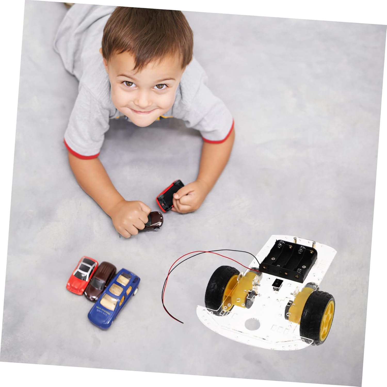 Yardwe Motor Smart Robot Car Chassis Kit with Encoder Battery Box Compatible with Wz Easy Installation for Tracing Obstacle Avoidance Distance Measurement