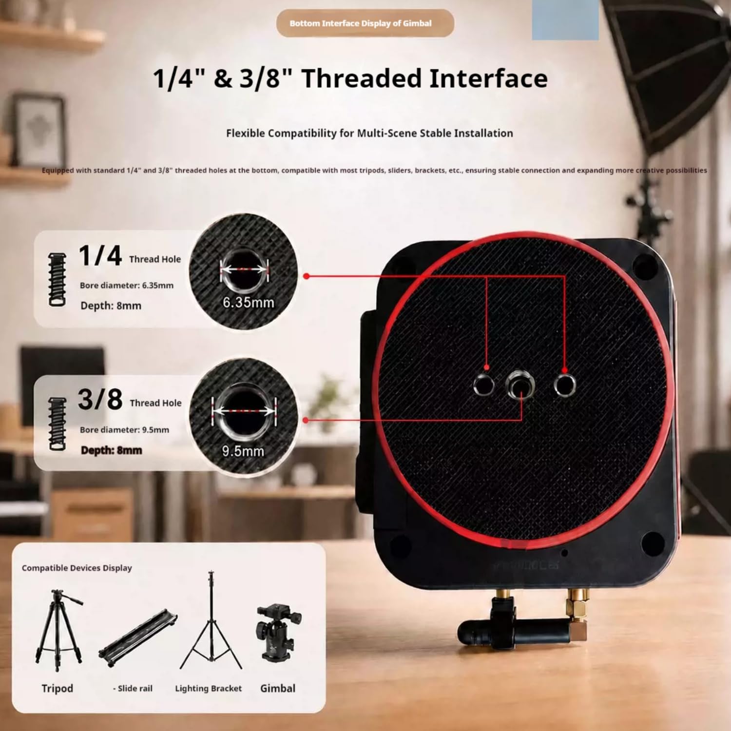 ZIFON PT3000 gimbal elektryczny, nośność 3,5 kg, głowica obrotowa