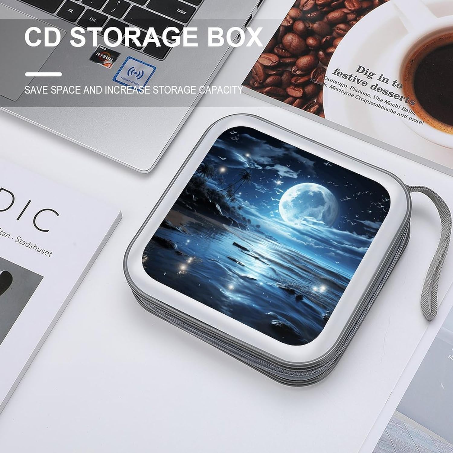 Moon Over Ocean CD/DVD Case Holder 40 Capacity image 4