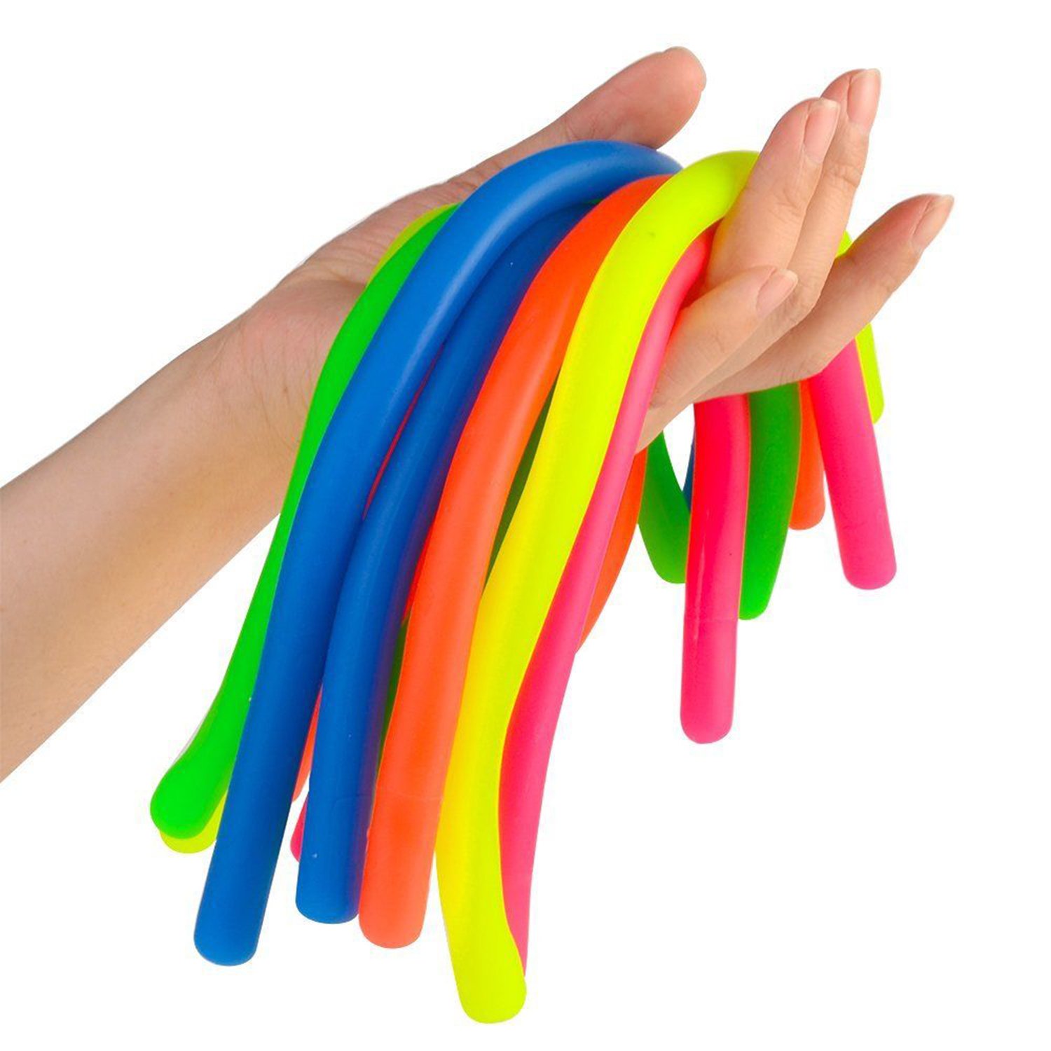 6 Giocattoli Sensoriali Stretch Poppin'Pipes, Tubi Elastici Colorati Per Ridurre Stress E Ansia, Per Bambini E Adulti