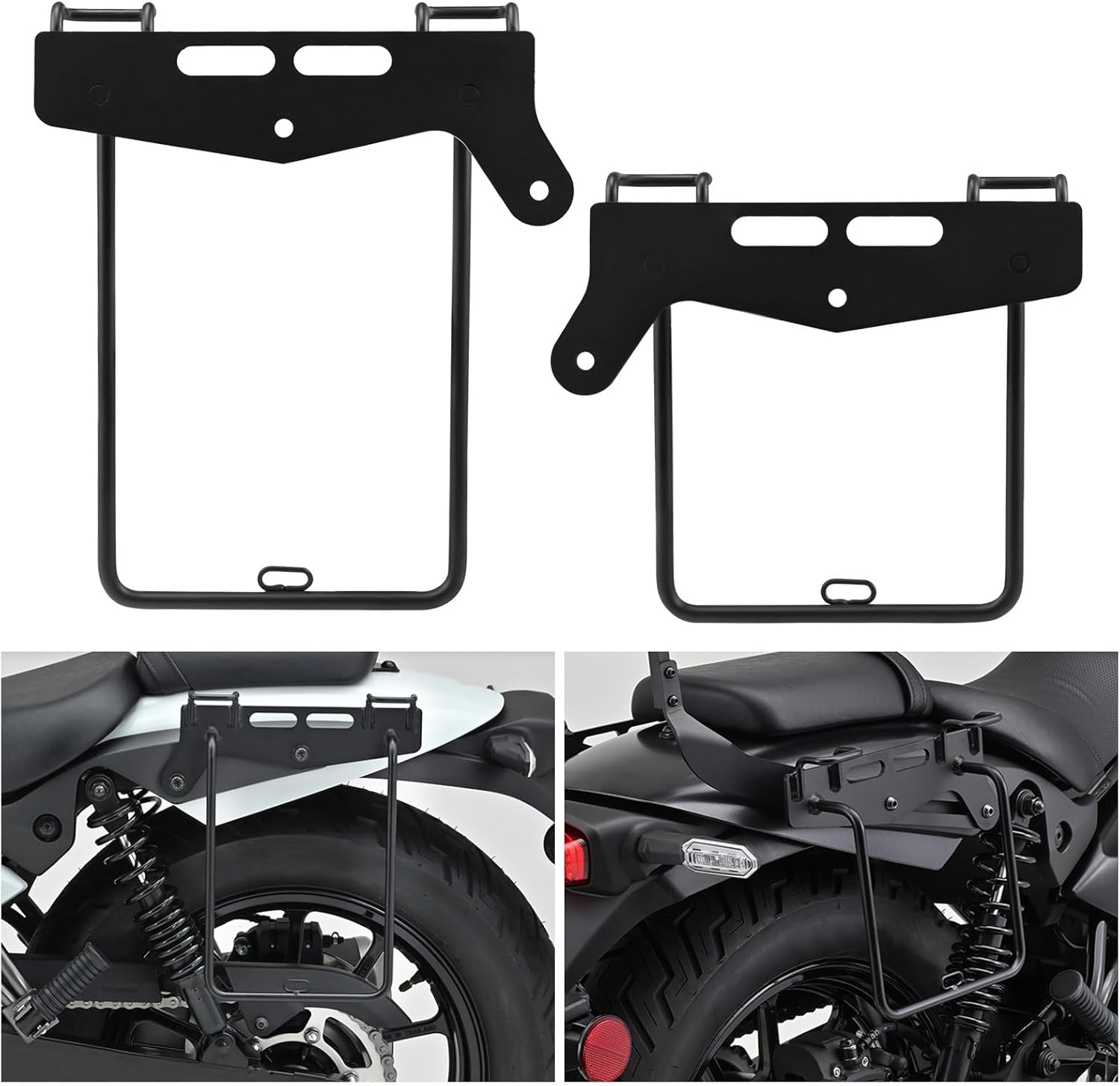 Saddle Bag Support Brackets Motorcycle Side Luggage Racks Saddlebags Skid Plates for Kawasaki Eliminator SE 500 (Eliminator SE 500(Left and Right))
