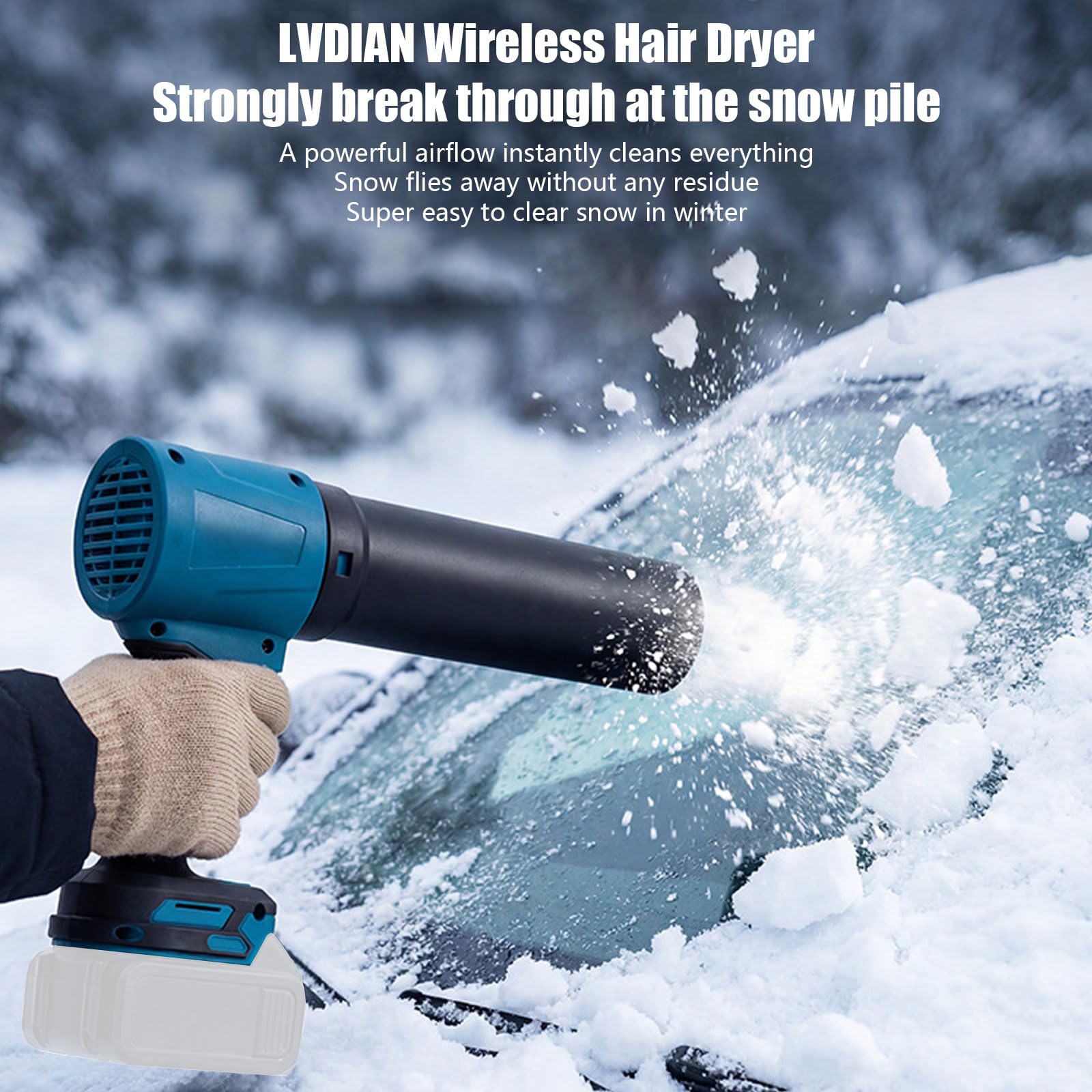Eficaz soplador de viento ABS equipo de limpieza de nieve para jardines y calzadas, herramienta de soplador de jardín de mano