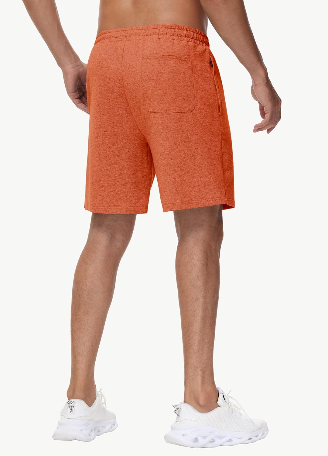 JWM Men's 7" Sweat Shorts Orange - Image 2