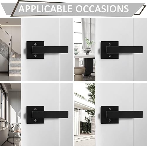 Miniatura 4 de Probrico Paquete de 8 palancas de puerta, manija de puerta falsa para armarios, puertas francesas, manija de puerta simulada cuadrada, tirador de un