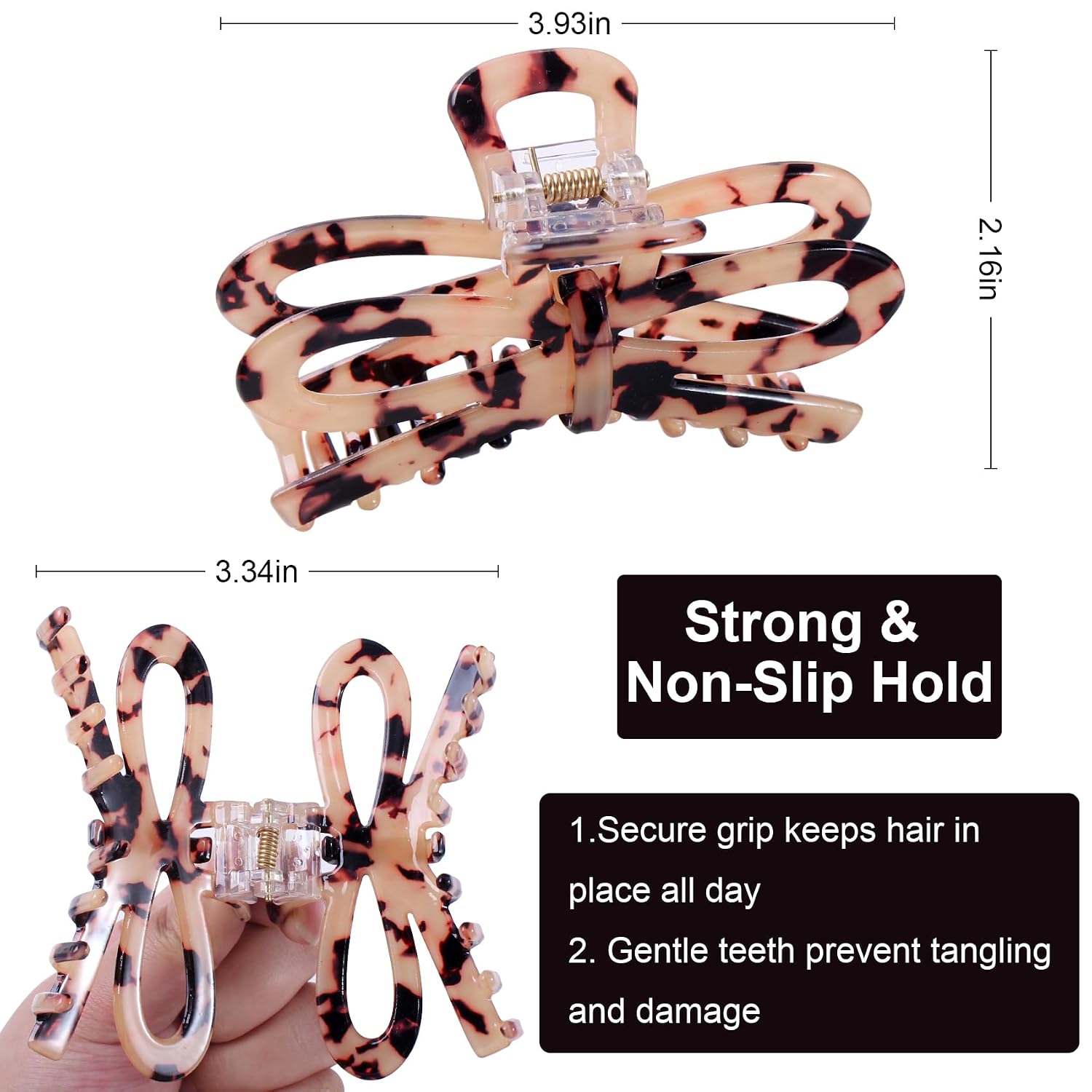 Jayongnee Bow Hair Claw Clips for Women - Medium Butterfly Shape Cute Claw Clips for Thin Hair, 3Pcs (bow 11, Large)