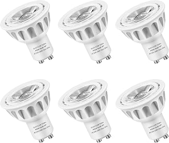 GU10 LED Bulbs, LEDMEI 6 Pack GU10 Led Light Bulbs, 50W Halogen Bulb Equivalent, 120 Volt, 6.5W 550lm, 4000K Natural White, 40 Beam Angle Spotlight, UL Listed, Non-Dimmable