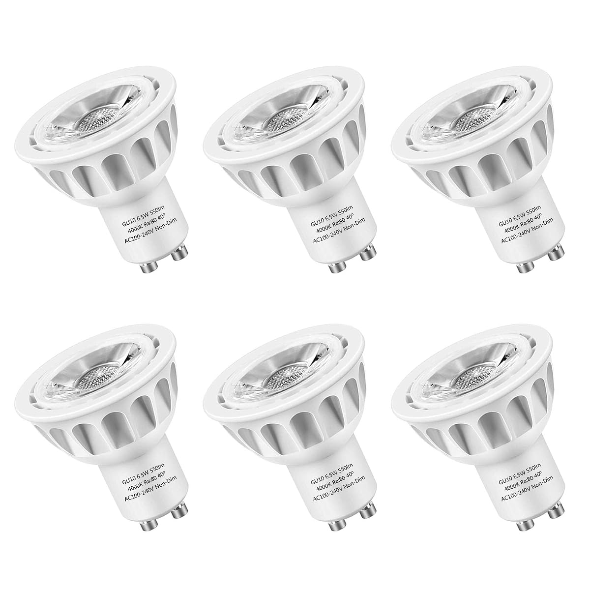 SZGMJIA GU10 LED Bulbs, LEDMEI 6 Pack GU10 Led Light Bulbs, 50W Halogen Bulb